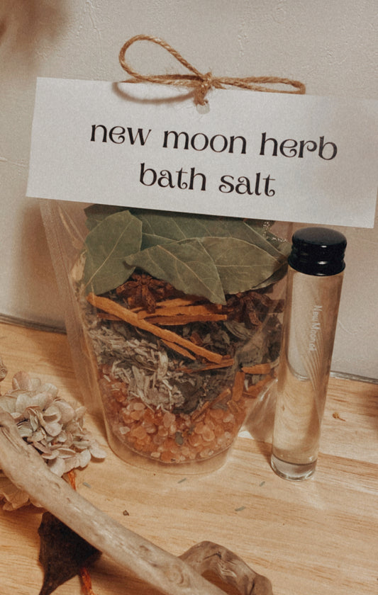 Lunar herbs  New Moon Herb Bath Salt