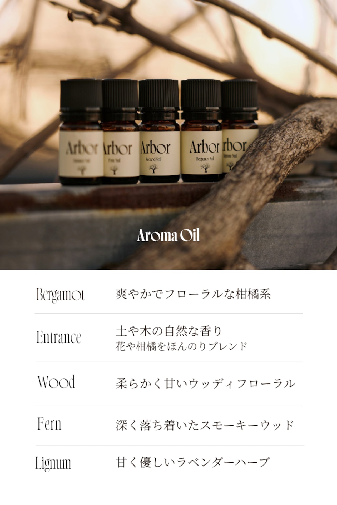 Arbor  Chalice wood diffuser × aroma oil set